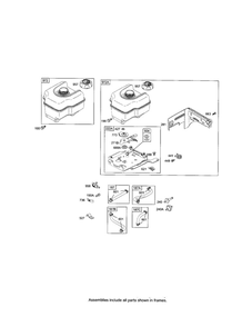 Fuel Tank Diagram and Parts List for 120400 0023-0242 Briggs and Stratton Engine